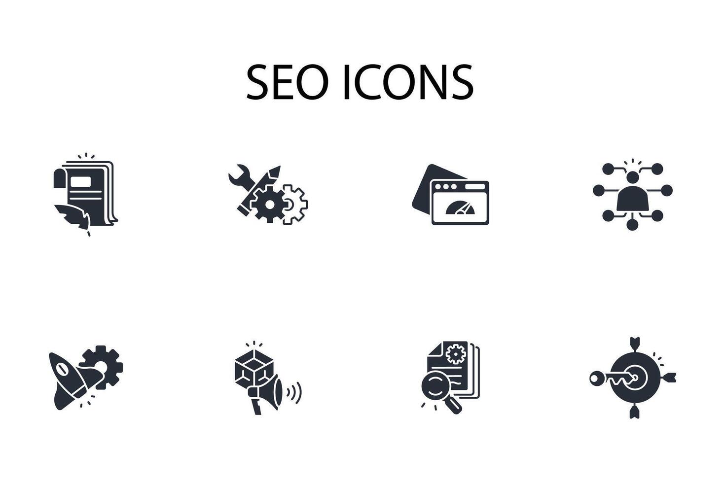 SEO icon set..Editable stroke.linear style sign for use web design,logo.Symbol illustration. vector