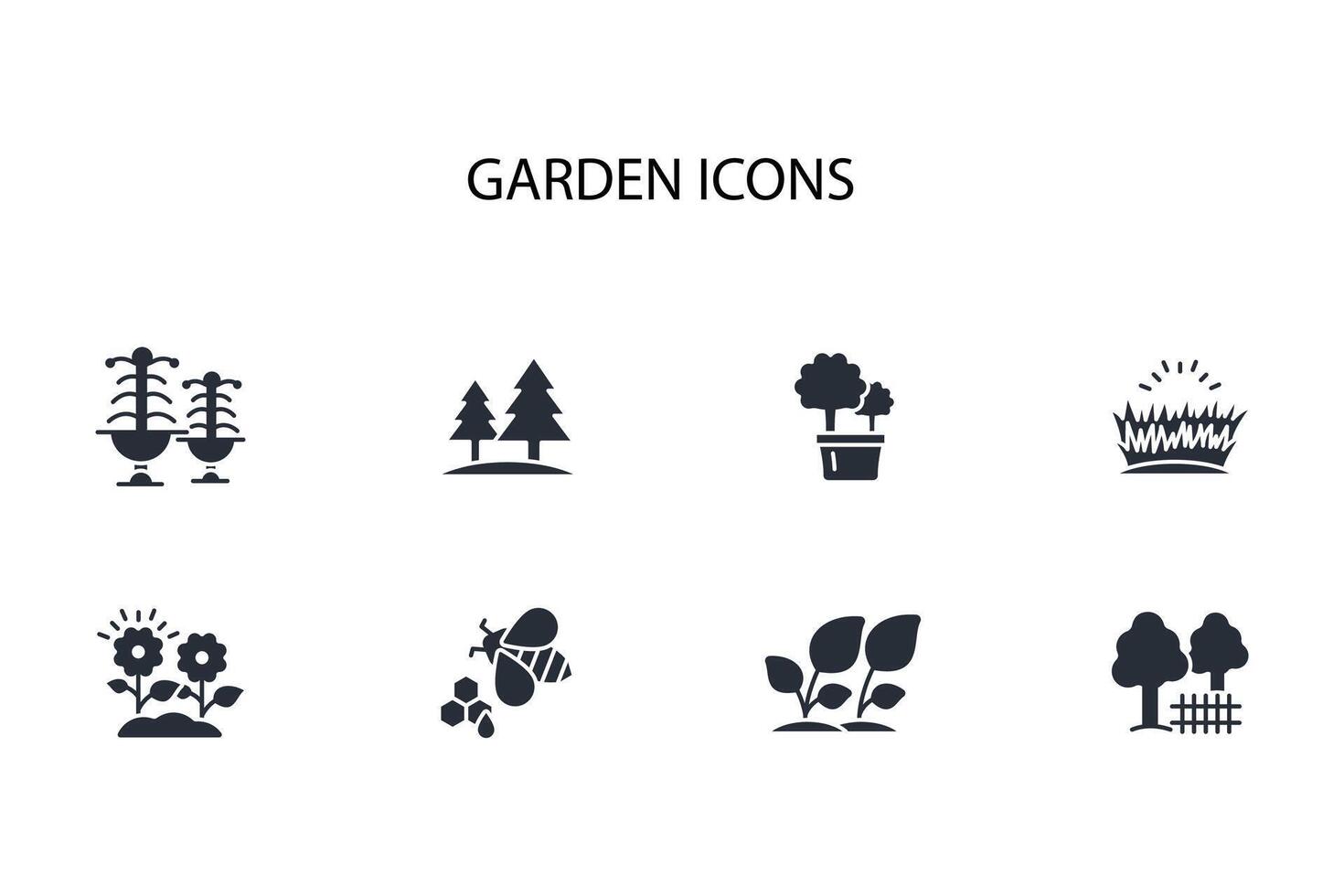 garden icon set..Editable stroke.linear style sign for use web design,logo.Symbol illustration. vector