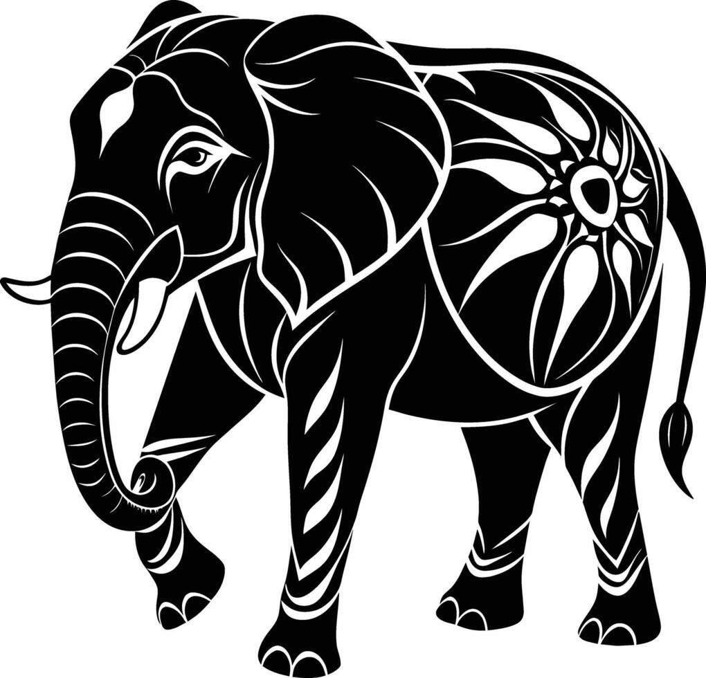 An elephant is standing in front of a white background vector