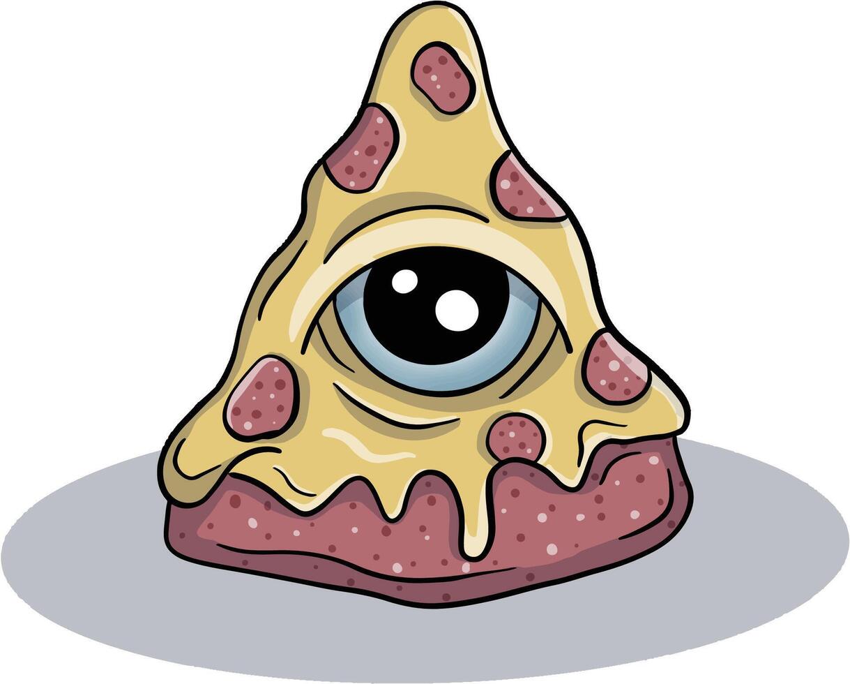the one eye pizza vector