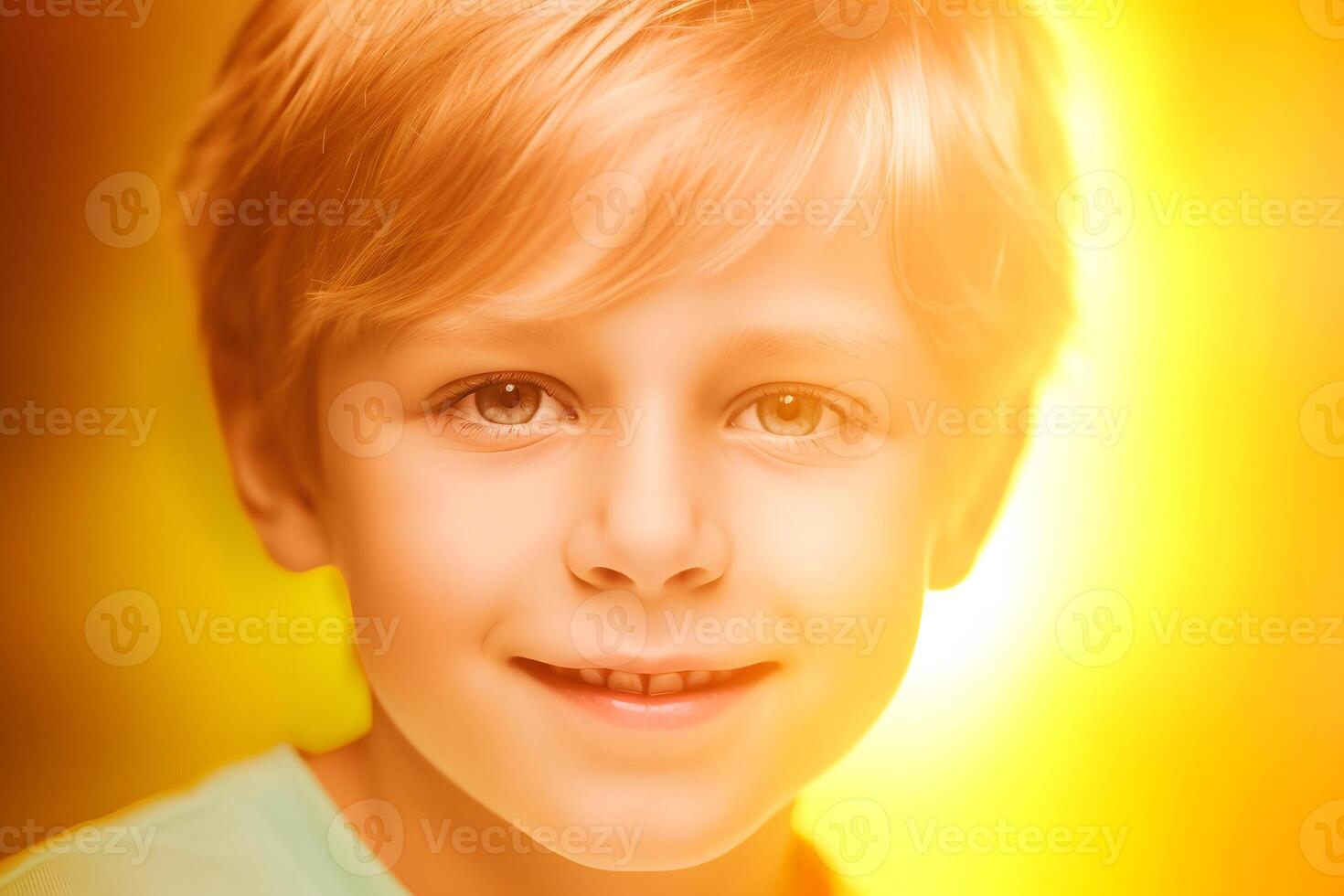 Portrait of a happy smiling boy. Neural network photo