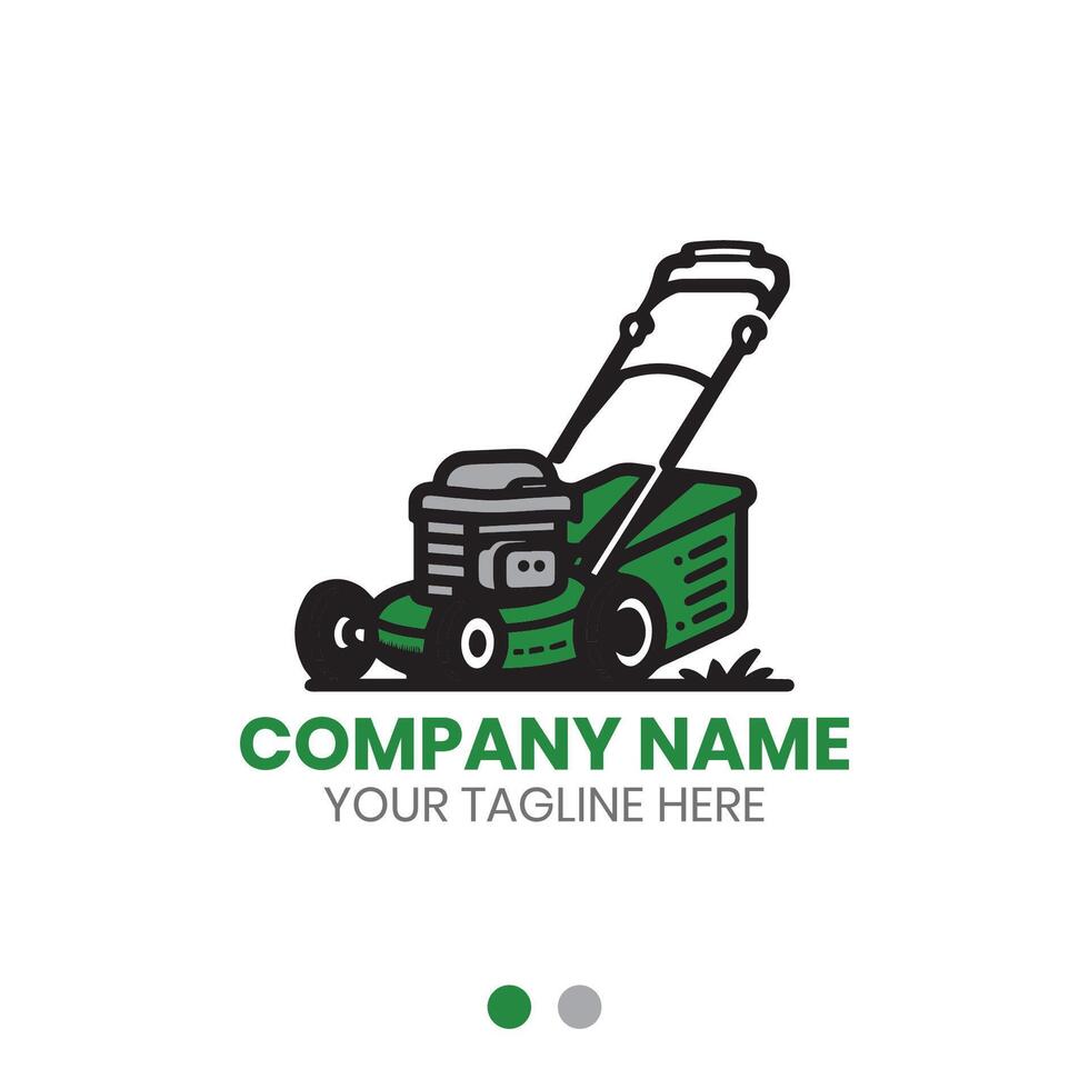 Lawn mower logo design for lawn care service vector