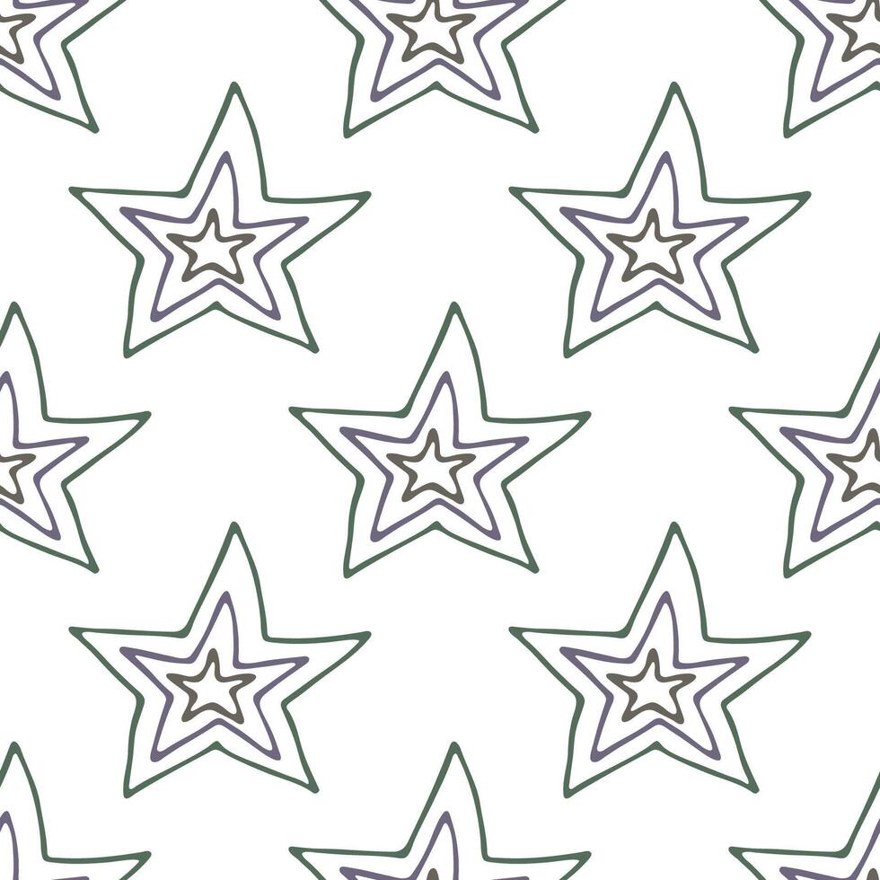 Seamless pattern with cute stars doodle for decorative print, wrapping paper, greeting cards, wallpaper and fabric vector