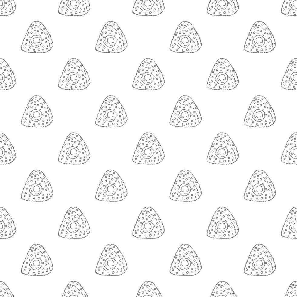 Seamless pattern with onigiri for decorative print, wrapping paper, menu, wallpaper and fabric vector