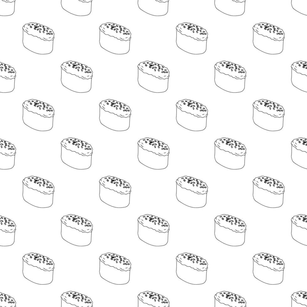Seamless pattern with sushi for decorative print, wrapping paper, menu, wallpaper and fabric vector