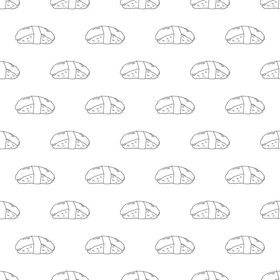 Seamless pattern with sushi for decorative print, wrapping paper, menu, wallpaper and fabric vector