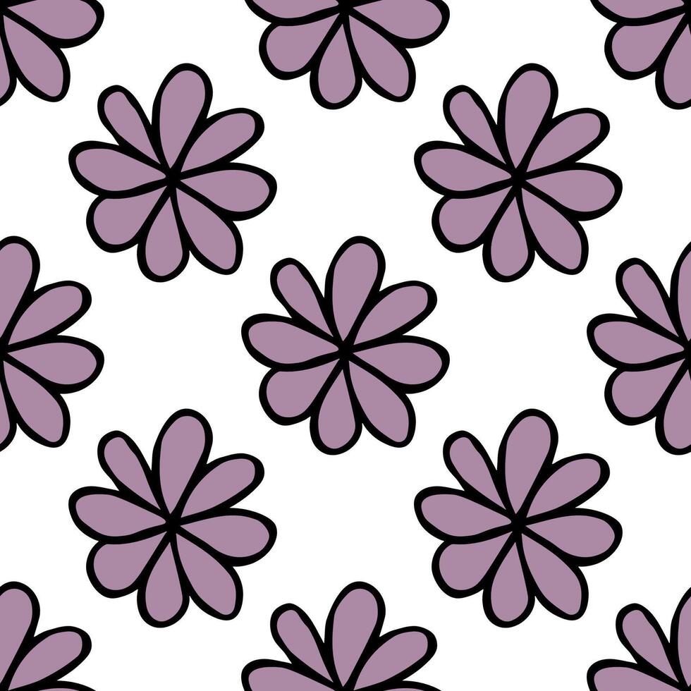 Summer seamless pattern with flowers doodle for decorative print, wrapping paper, greeting cards, wallpaper and fabric vector