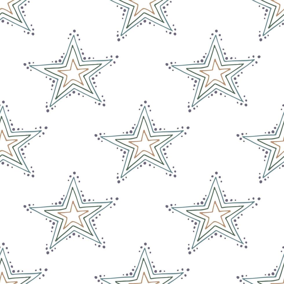 Seamless pattern with cute stars doodle for decorative print, wrapping paper, greeting cards, wallpaper and fabric vector
