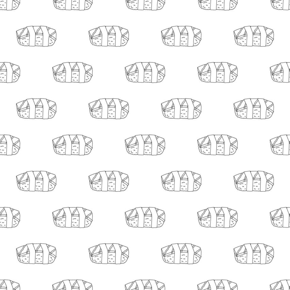 Seamless pattern with sushi for decorative print, wrapping paper, menu, wallpaper and fabric vector