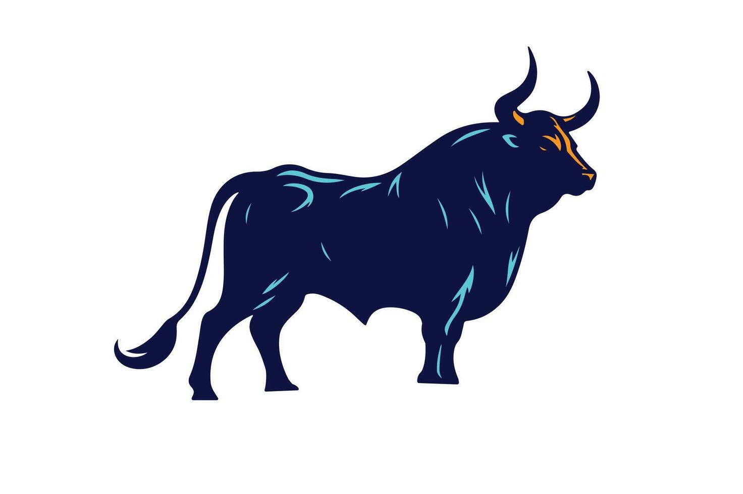 Art and Illustration of bull vector