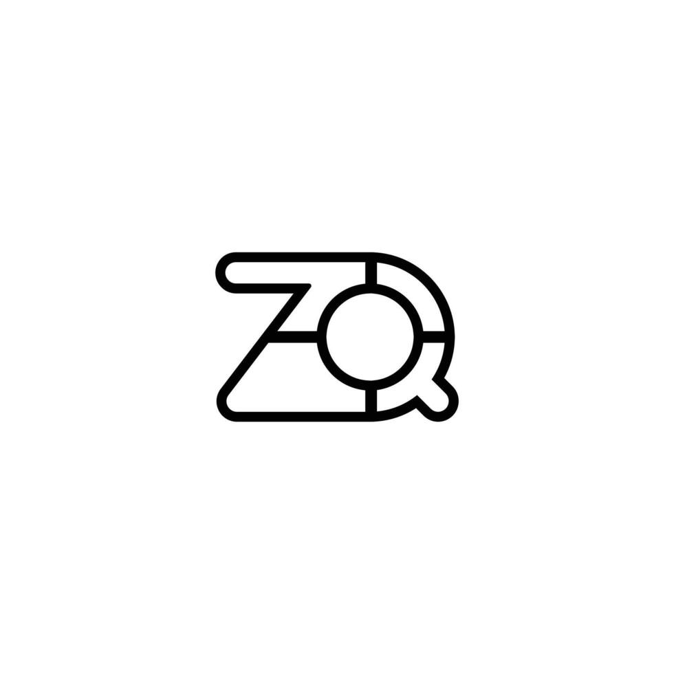 Alphabet Initials logo QZ, ZQ, Z and Q vector
