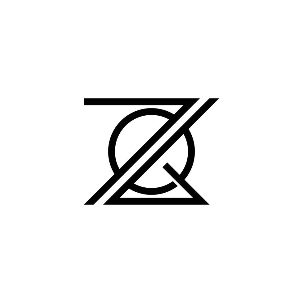 Alphabet letters Initials Monogram logo QZ, ZQ, Z and Q vector