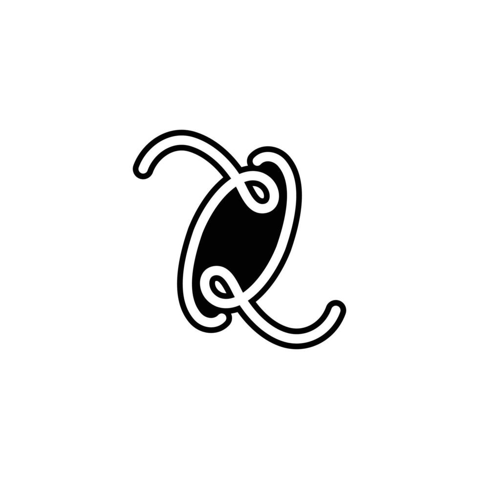 Alphabet letters Initials Monogram logo QZ, ZQ, Z and Q vector