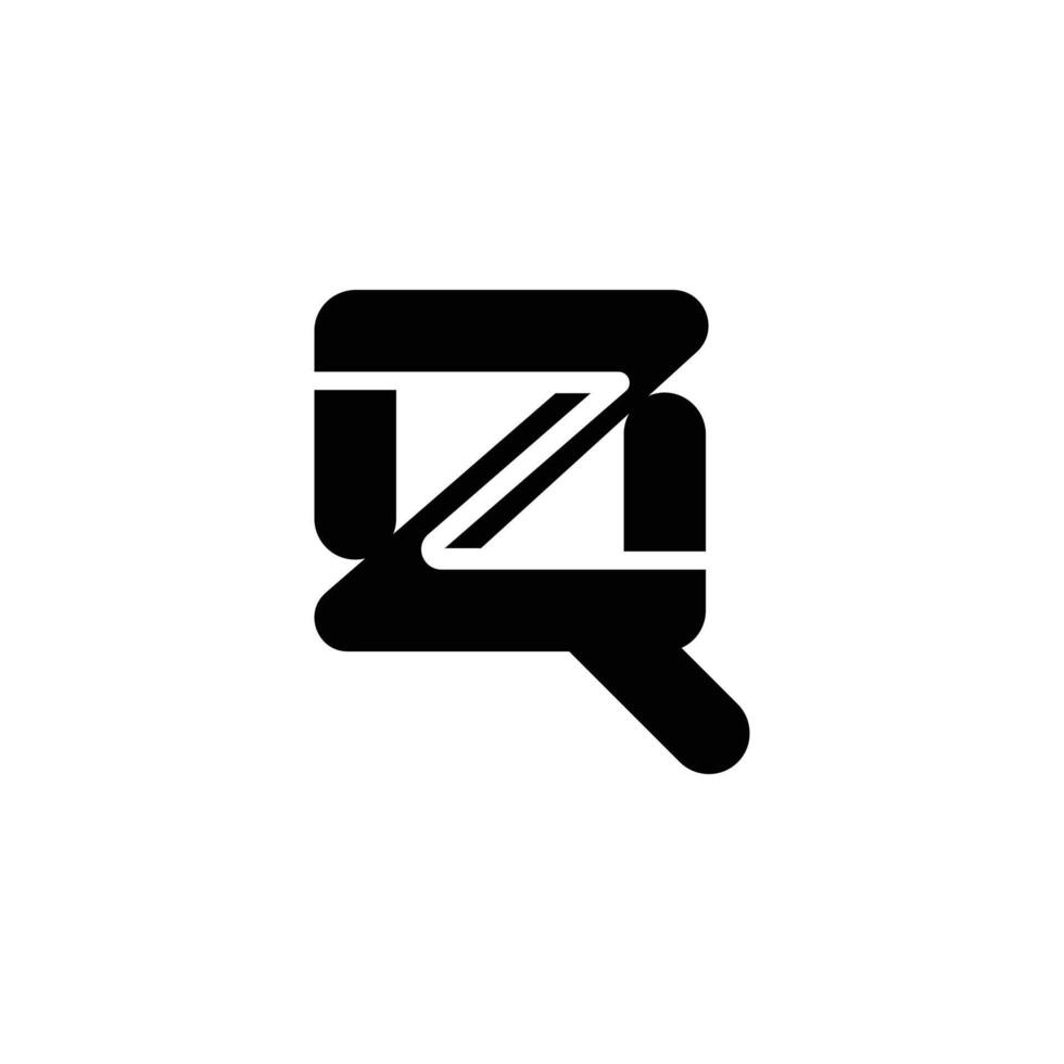 Alphabet Initials logo QZ, ZQ, Z and Q vector