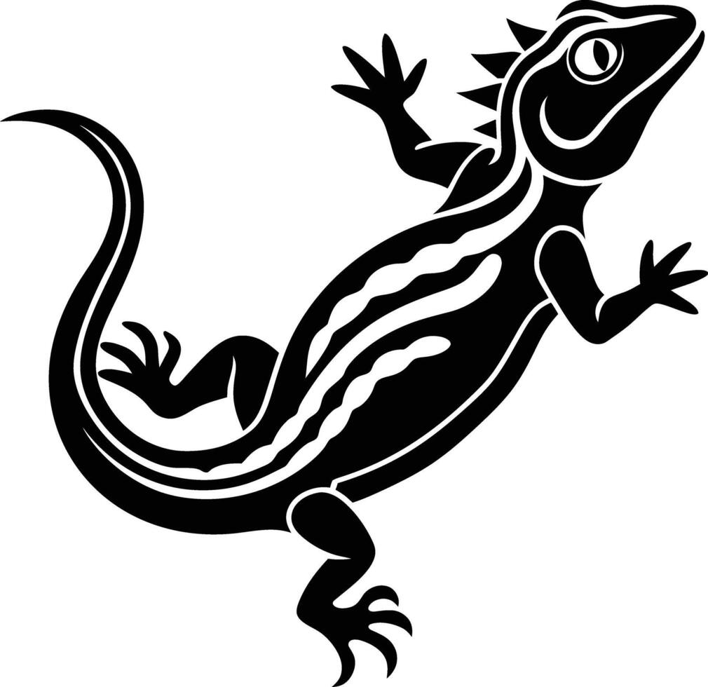 A lizard silhouette on white background vector