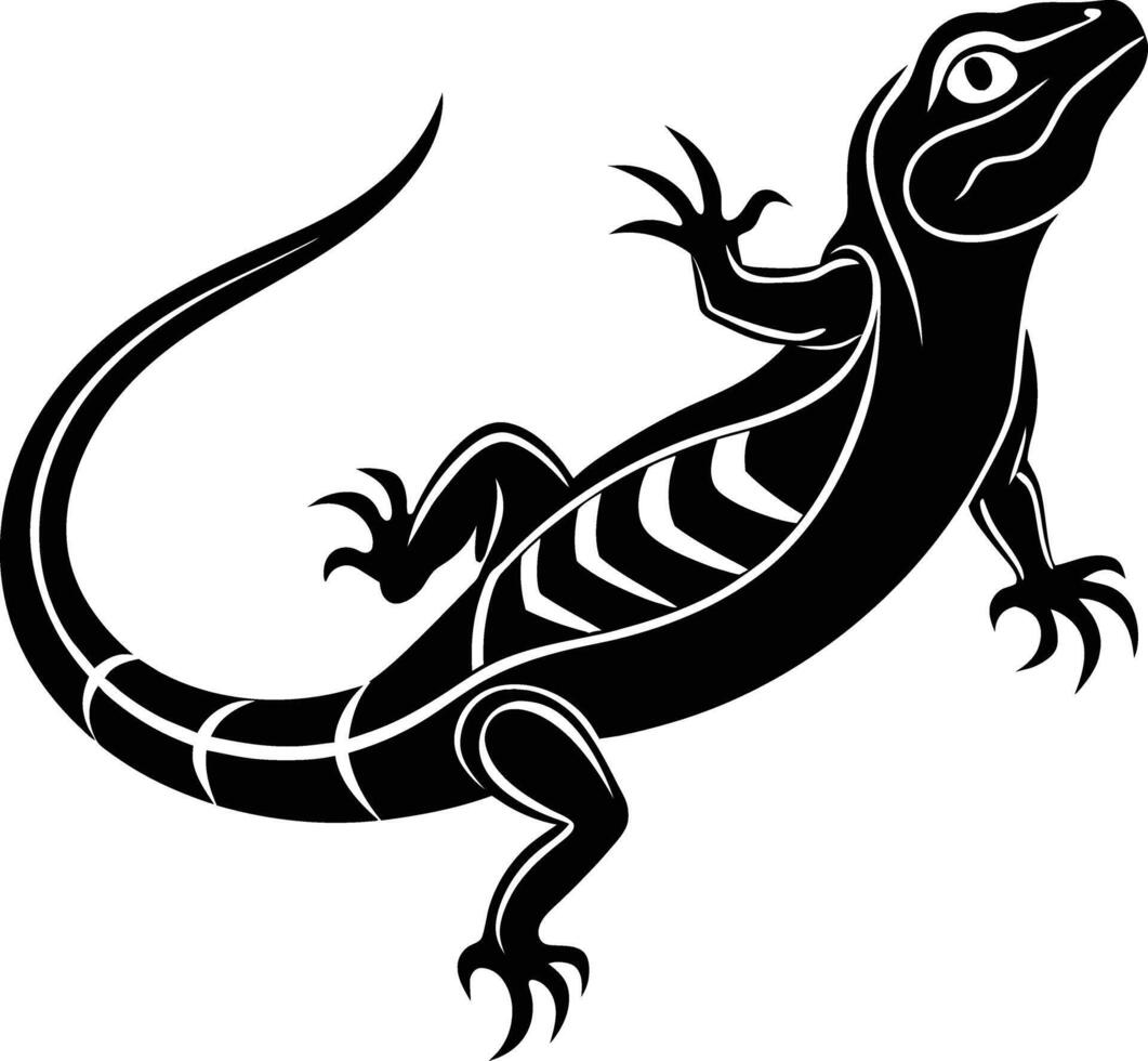 A lizard silhouette on white background vector