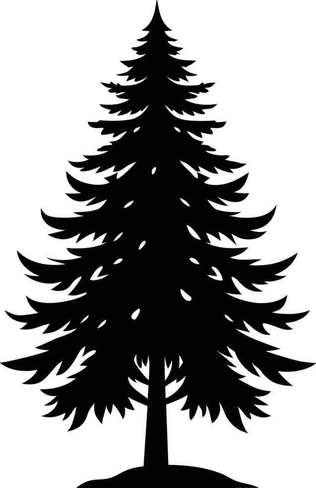 A black silhouette of a pine tree vector
