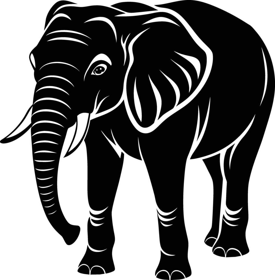 An elephant is standing in front of a white background vector
