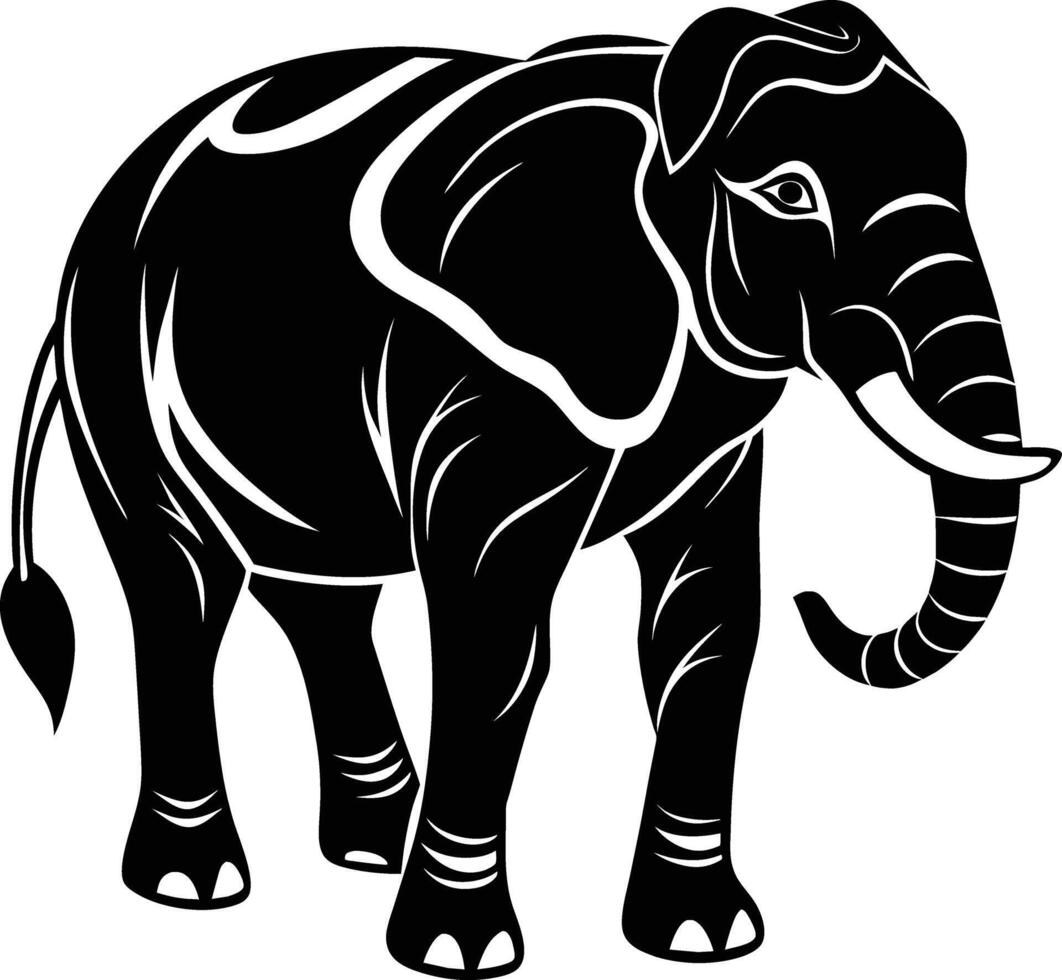 An elephant is standing in front of a white background vector