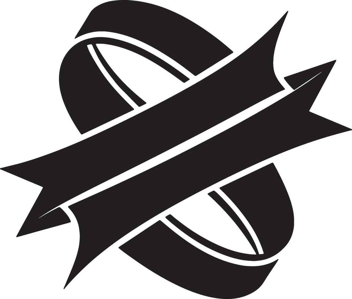 black and white ribbon icon illustration vector