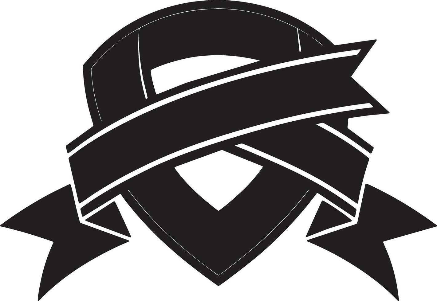 black and white ribbon icon illustration vector