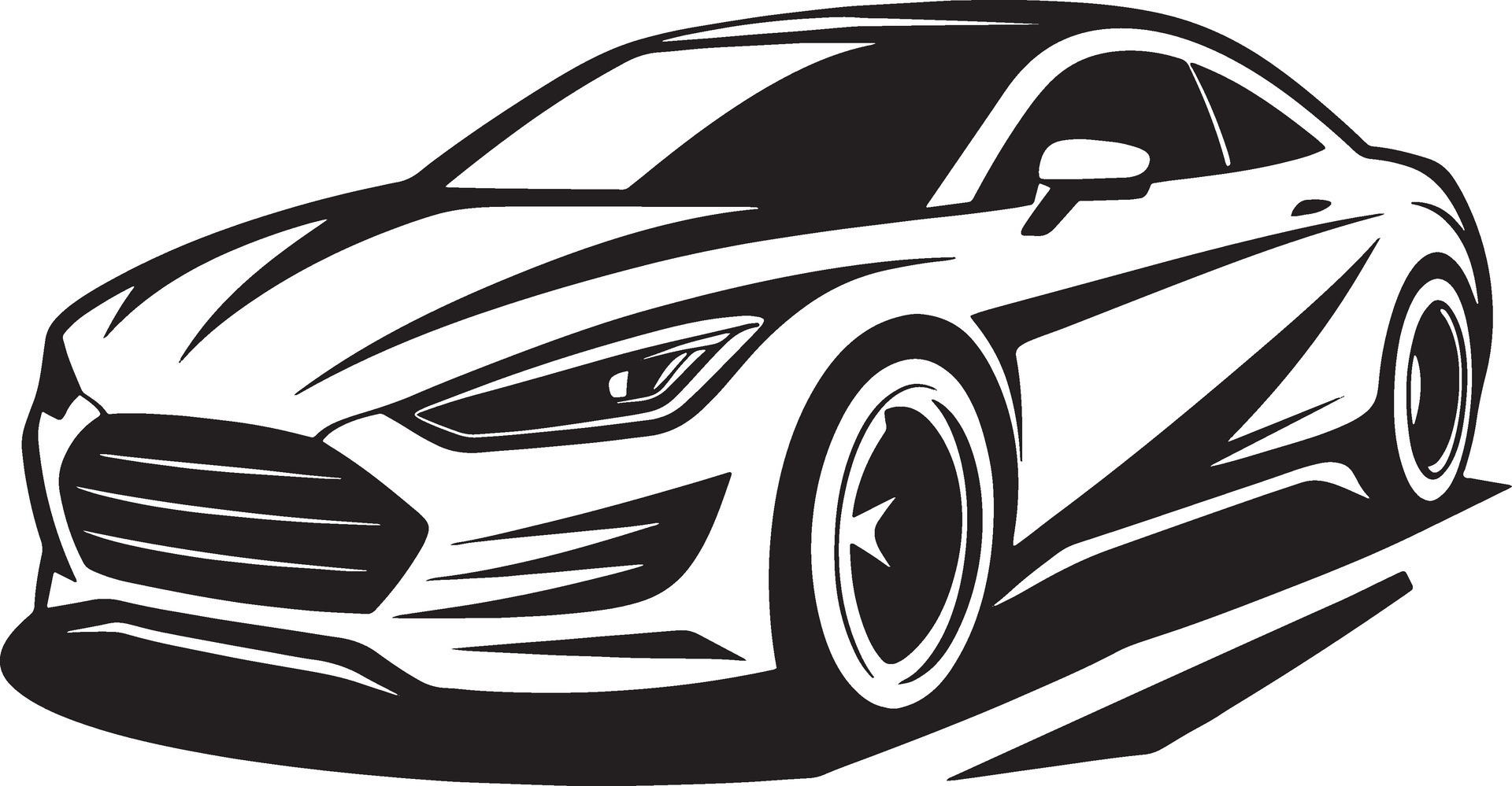 mordern car logo illustration black and white 46541809 Vector Art at