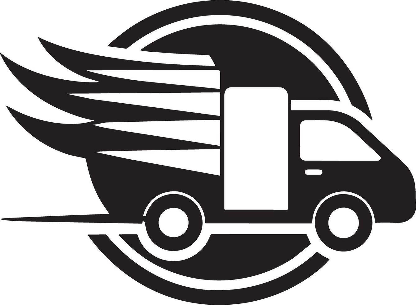 fast delivery logo illustration black and white vector