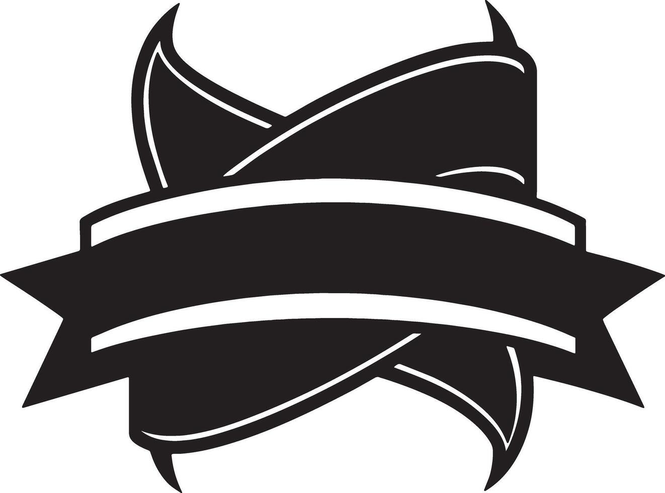 black and white ribbon icon illustration vector