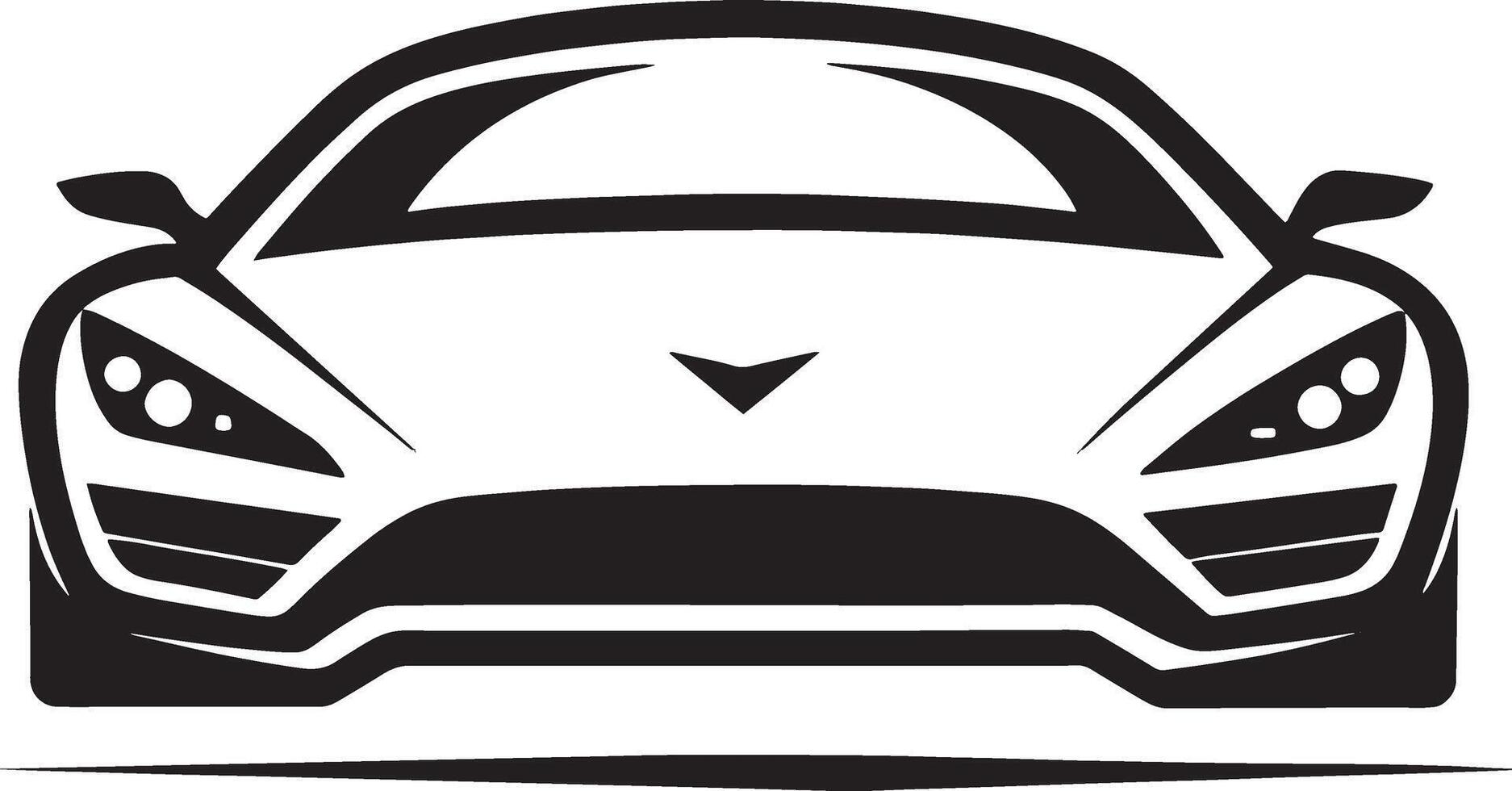 mordern car logo illustration black and white vector