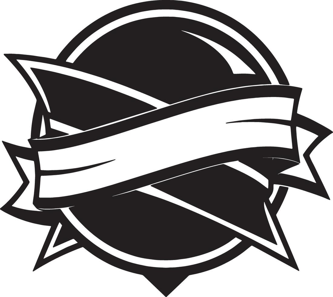 black and white ribbon icon illustration vector