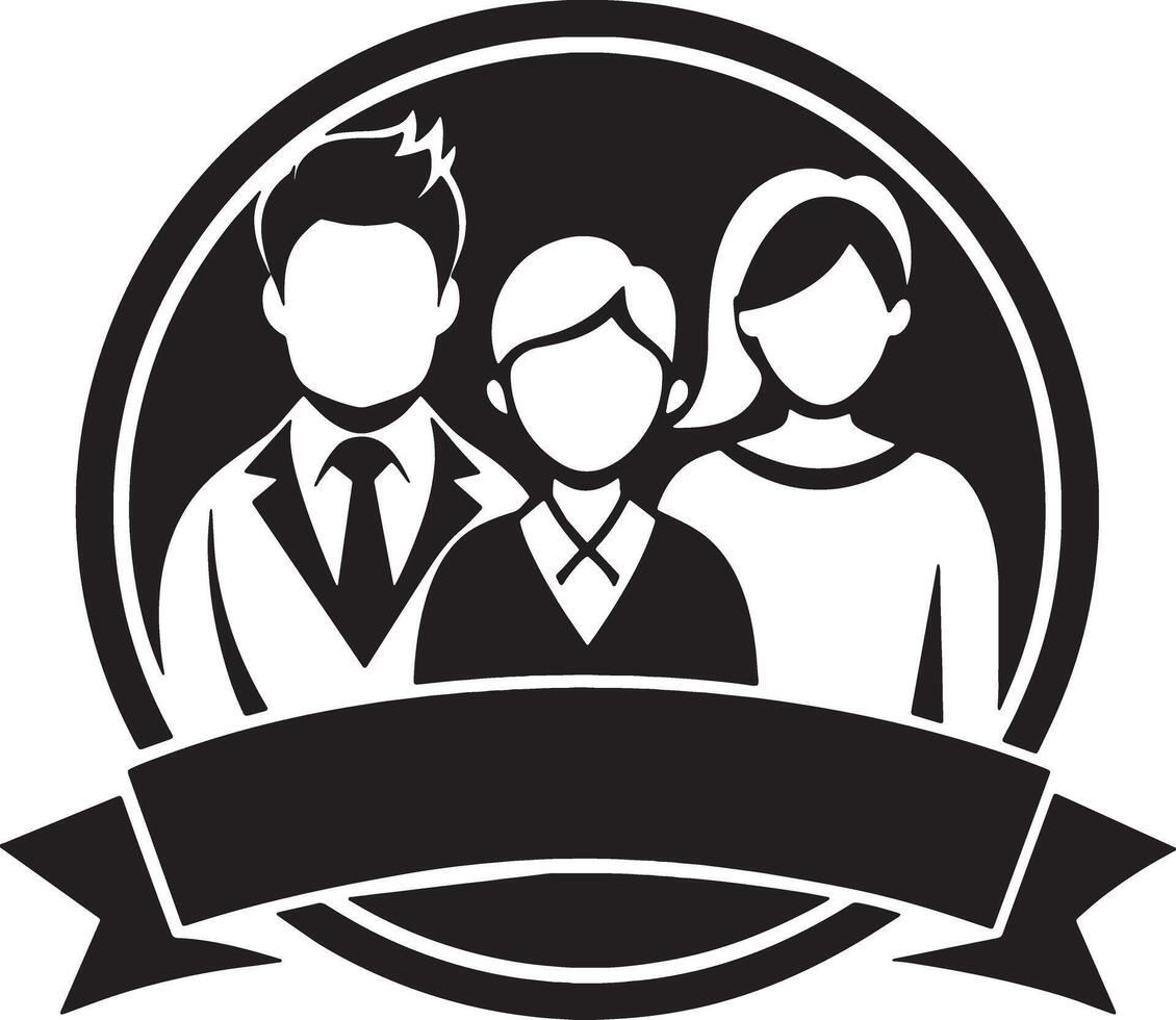 family icon and logo illustration black and white vector