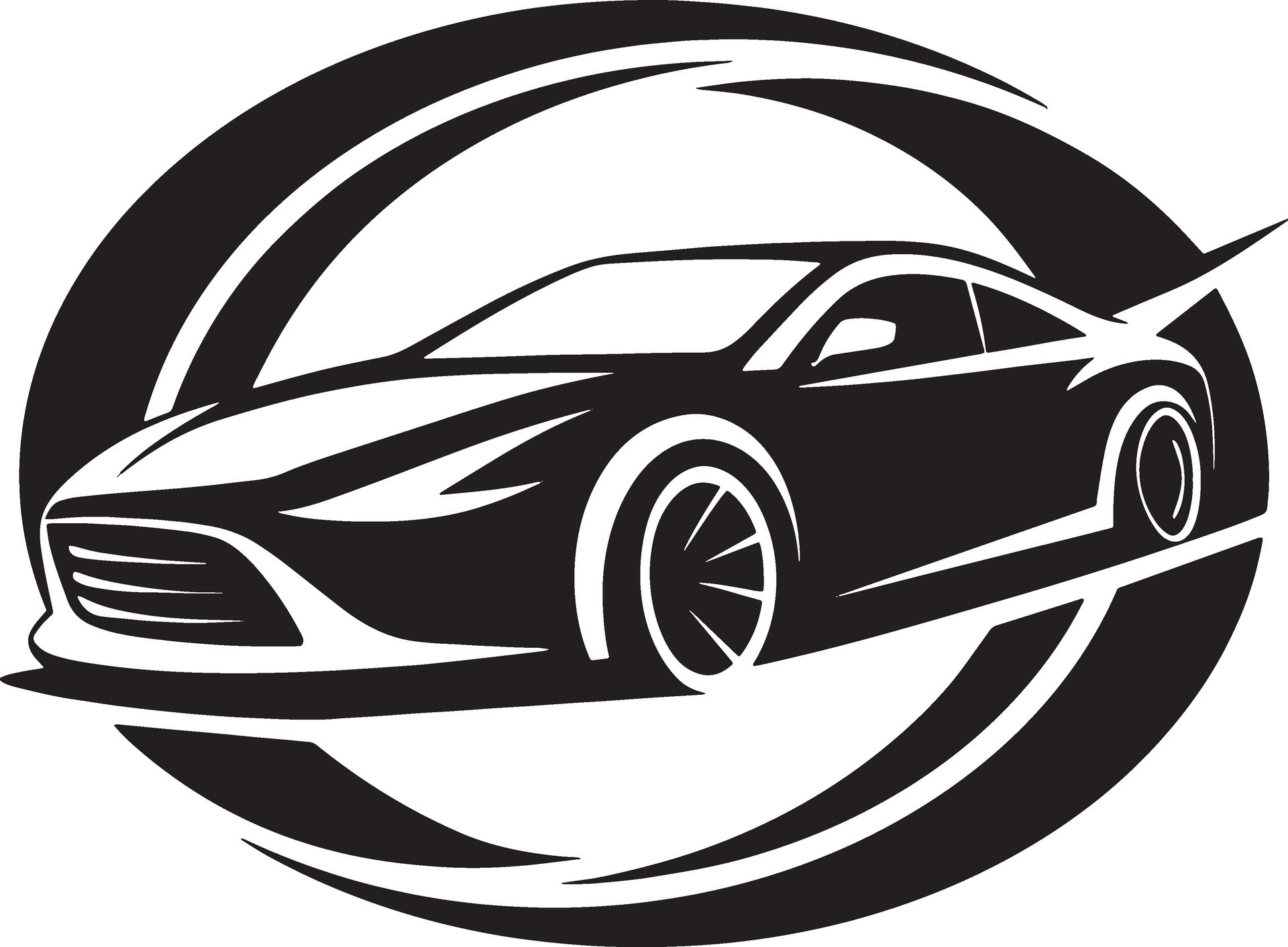 mordern car logo illustration black and white 46541857 Vector Art at