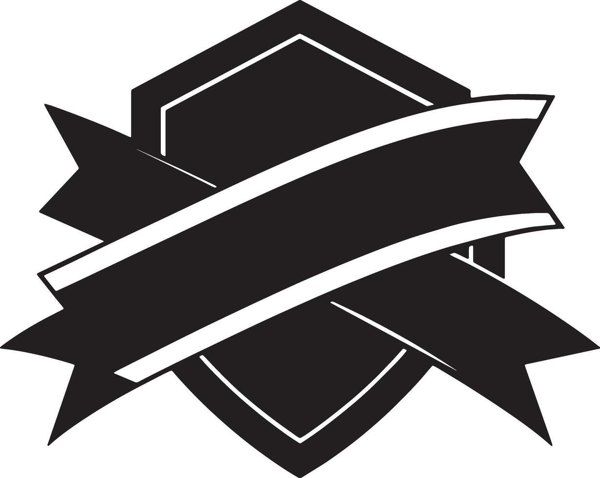 black and white ribbon icon illustration vector