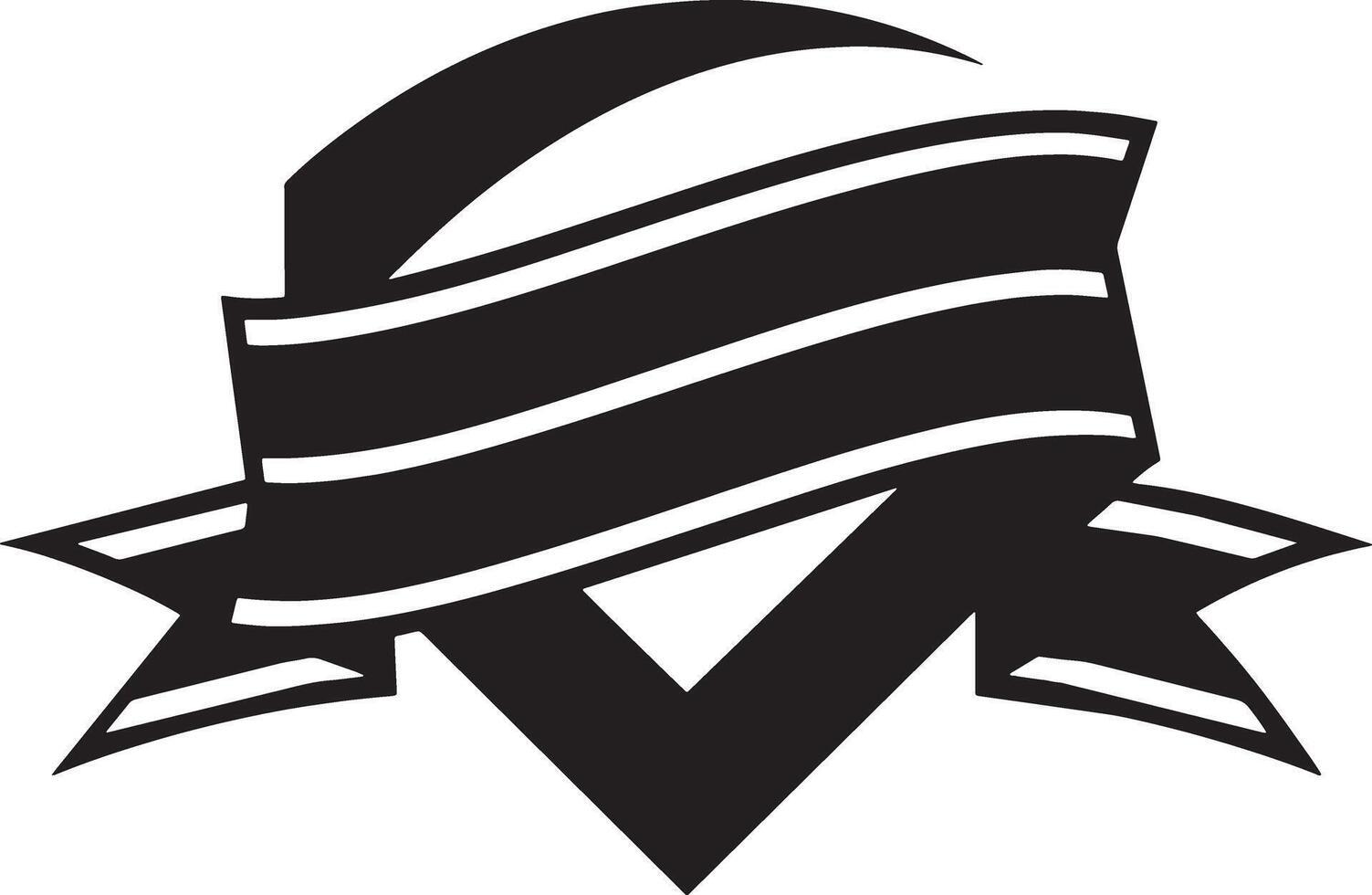 black and white ribbon icon illustration vector