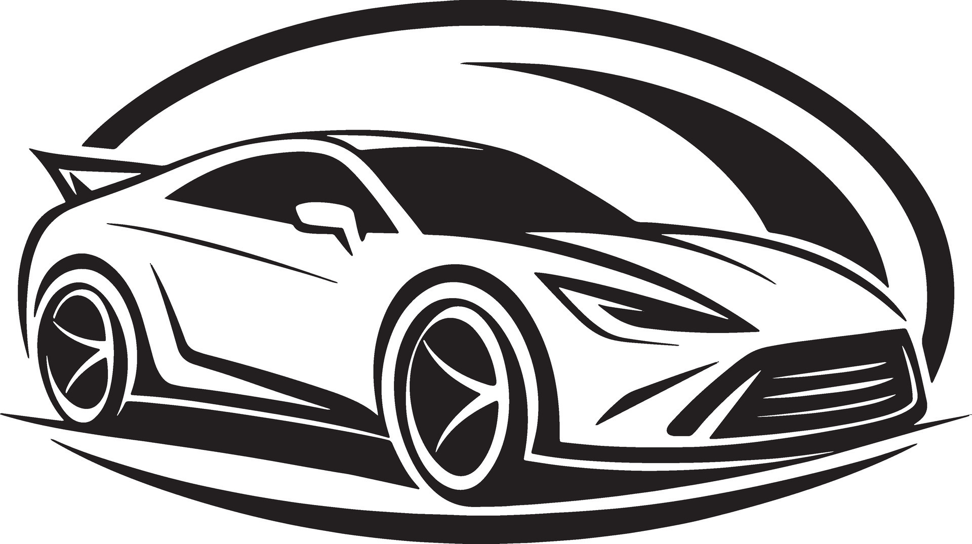 mordern car logo illustration black and white 46541881 Vector Art at