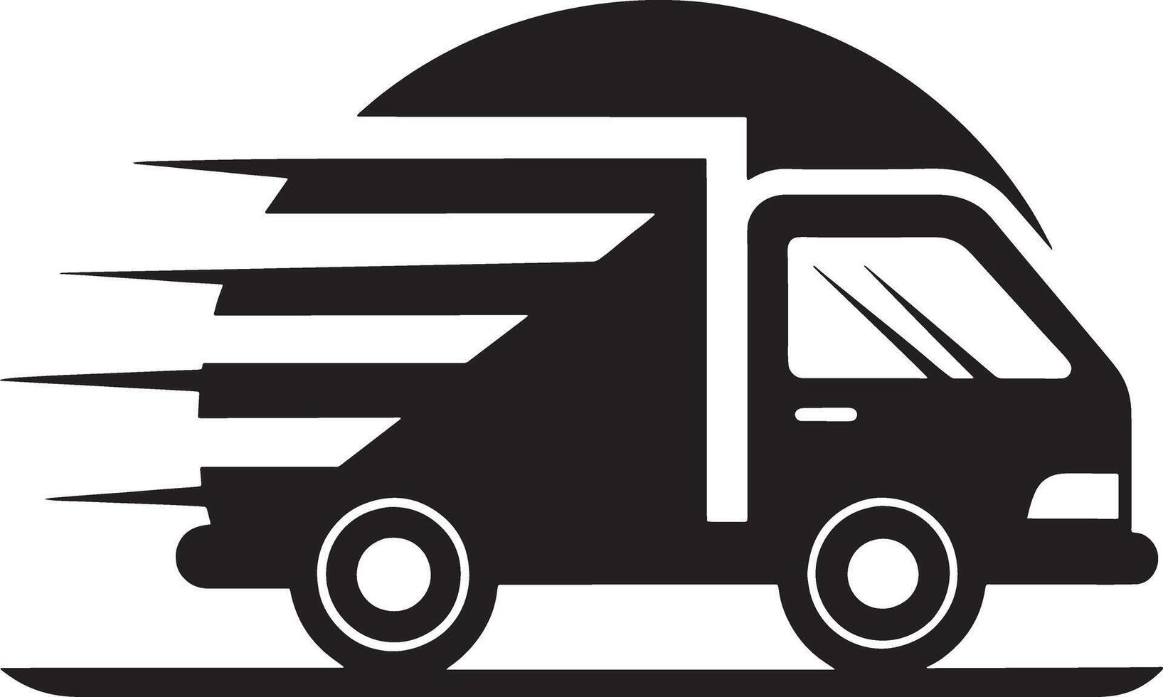 fast delivery logo illustration black and white vector