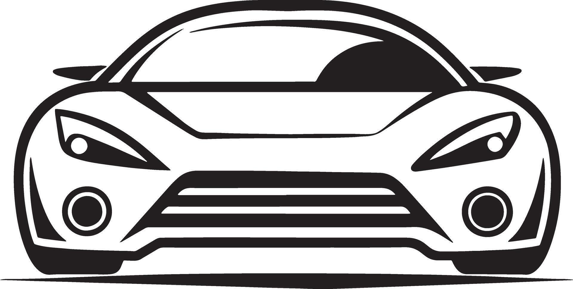 mordern car logo illustration black and white vector