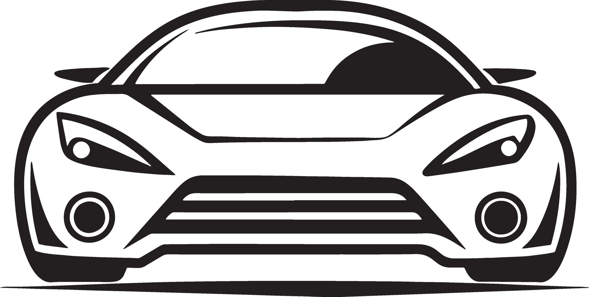 mordern car logo illustration black and white 46541901 Vector Art at