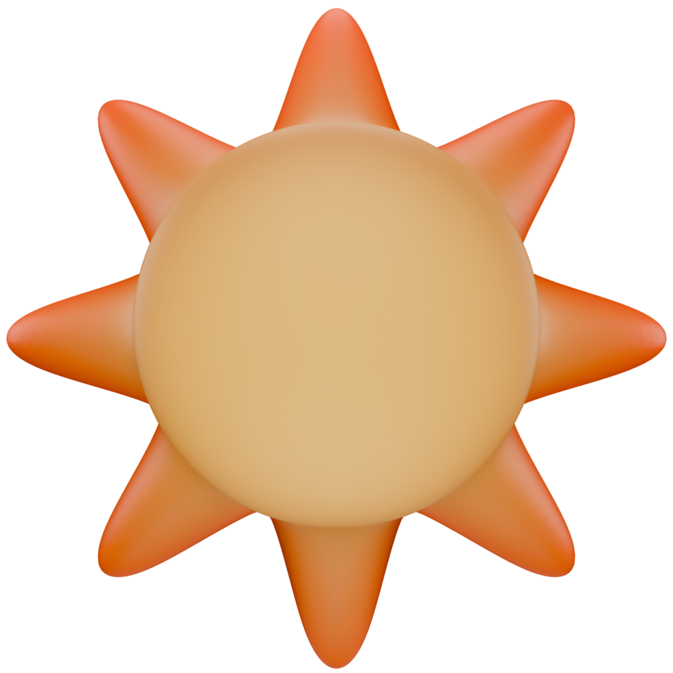 3D sun abstract shapes in cartoon style png