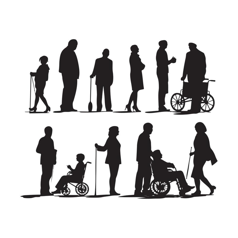 Black Silhouettes of families illustration vector