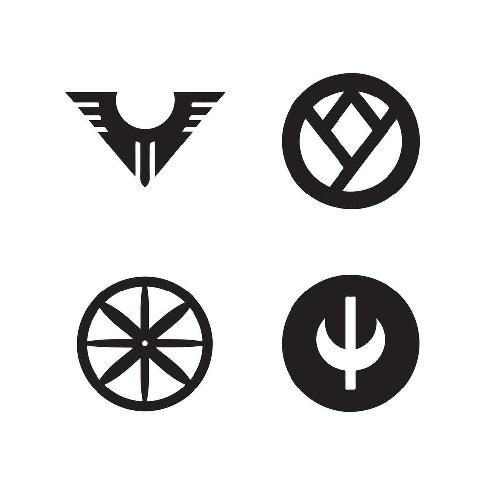 Perfect iconic logo simple minimal black silhouette vector