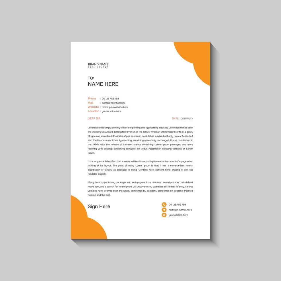 letterhead template design vector
