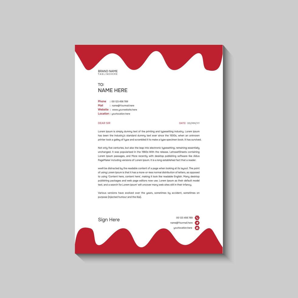 letterhead template design vector