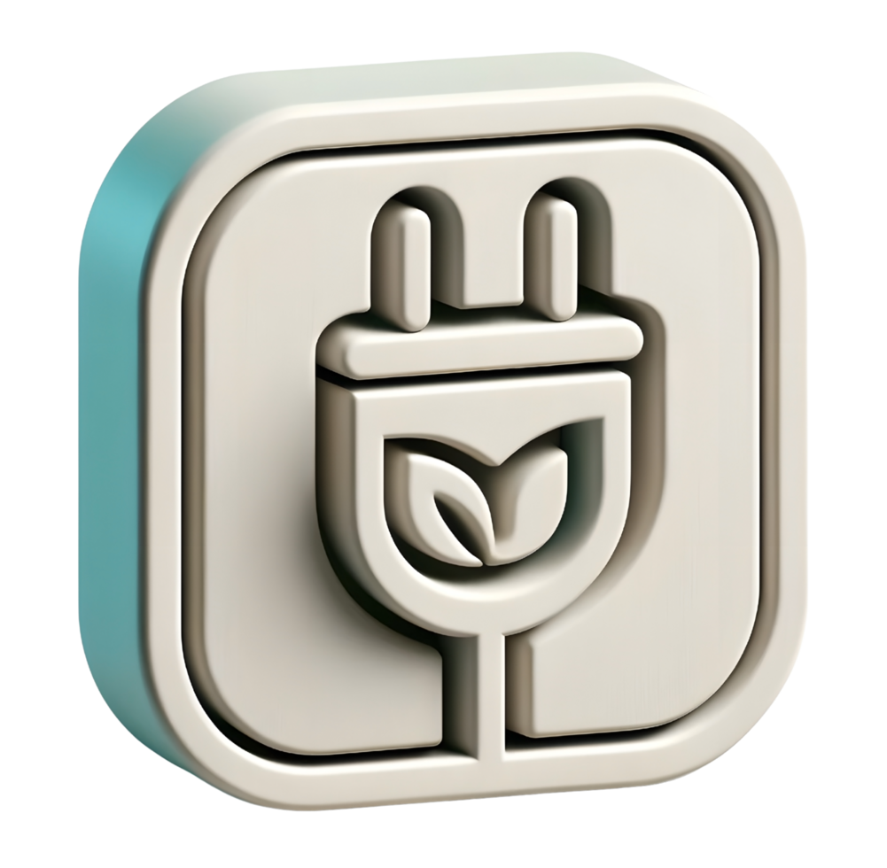 smart plug 3d icon illustration png