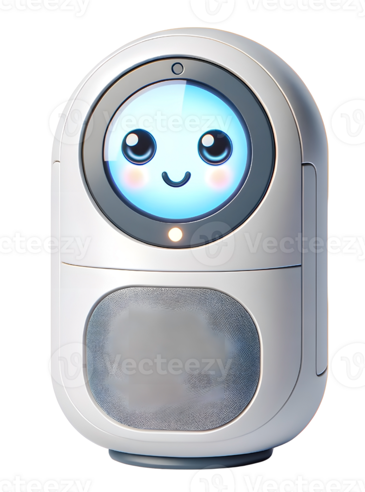 cute home assistant robot 3d illustration png