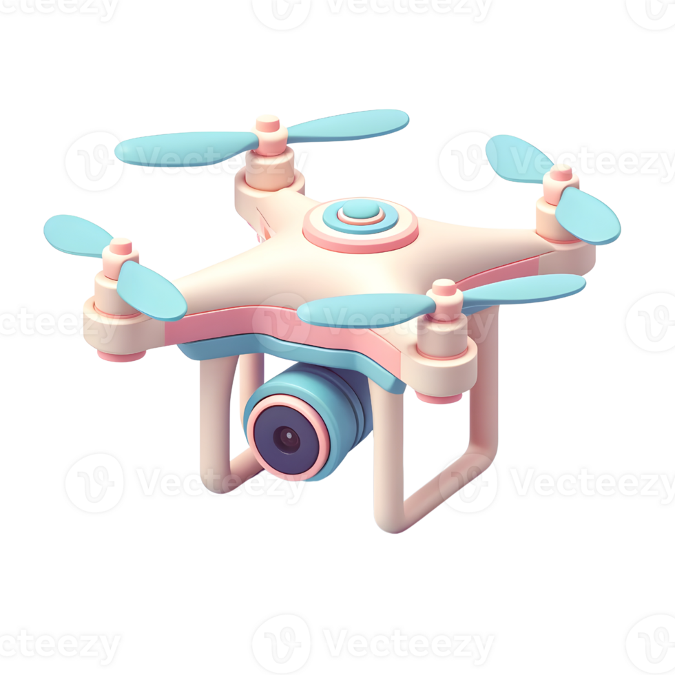 pastel color drone 3d icon illustration png