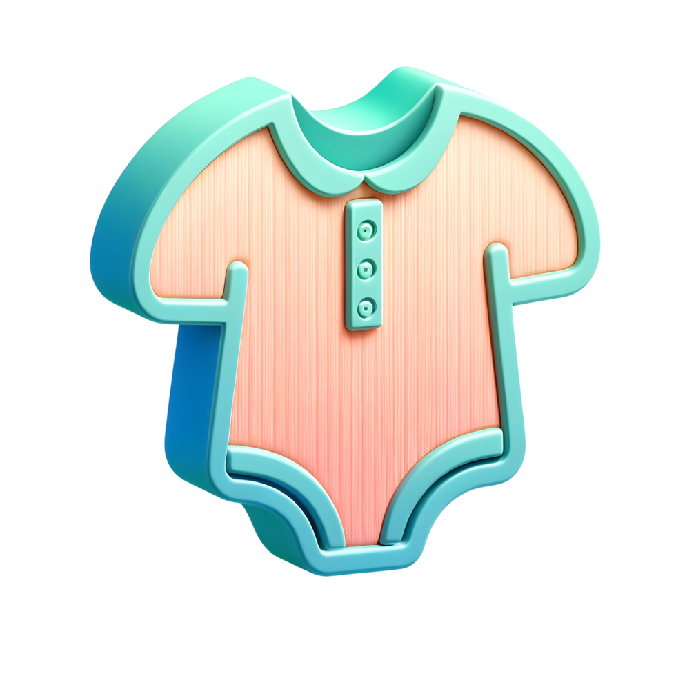 3D Icon of Pastel Baby Onesie in Minimal Style for baby product apps, websites, or promotional materials png