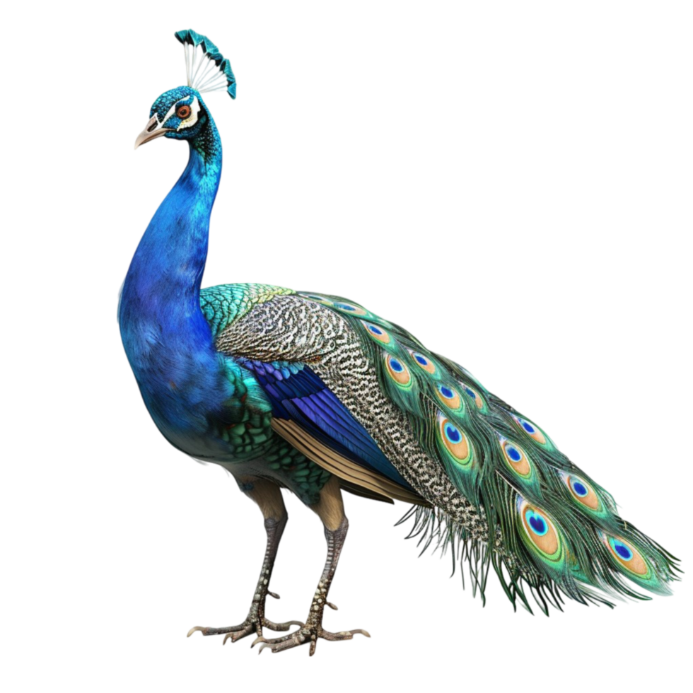 A Peacock Is Standing On a Transparent Background png