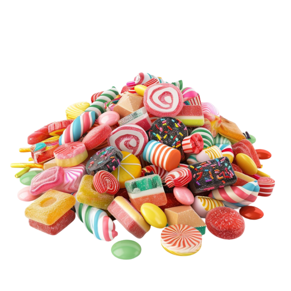 A Pile Of Colorful Candies On a Transparent Background png