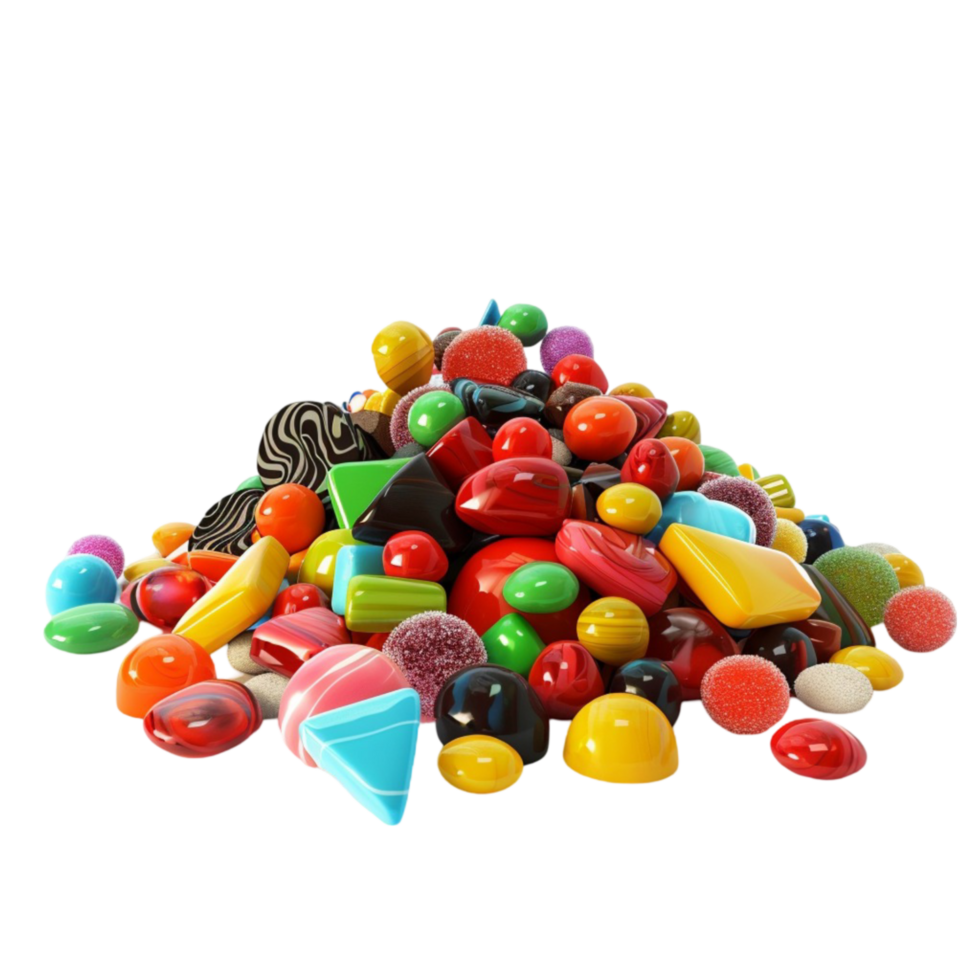 A Pile Of Colorful Candy On a Transparent Background png